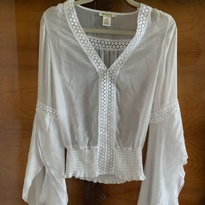 White Arden B bell sleeves blouse